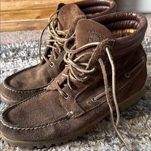Timberland Brown Moc-Toe Boots Rugged Suede Ankle